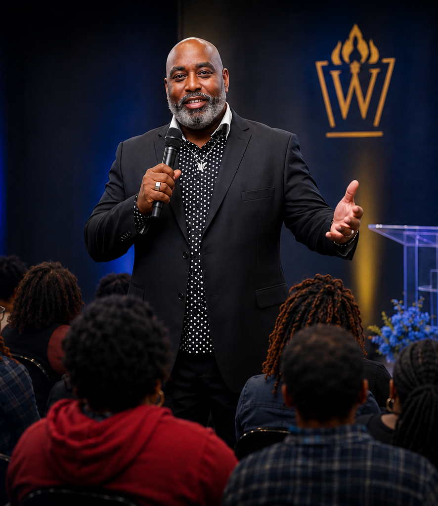 Dr. Melvin Futrell speaking to an audience at a leadership event